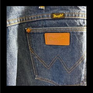 Wrangler Western Work Men's Deep Blue Relaxed Jeans 40X30 EUC